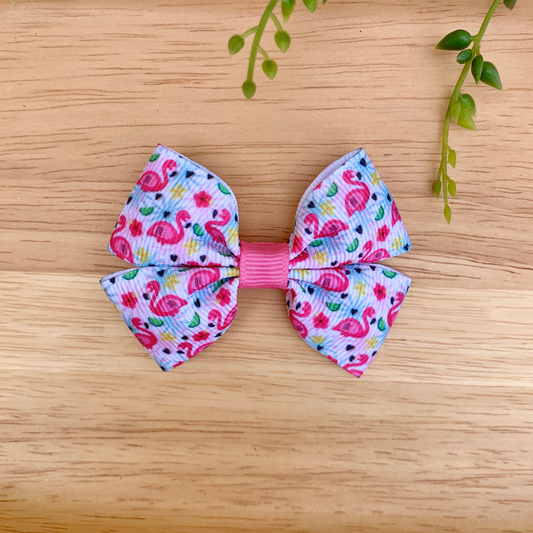 Flamingo Double Bow Hair Clip