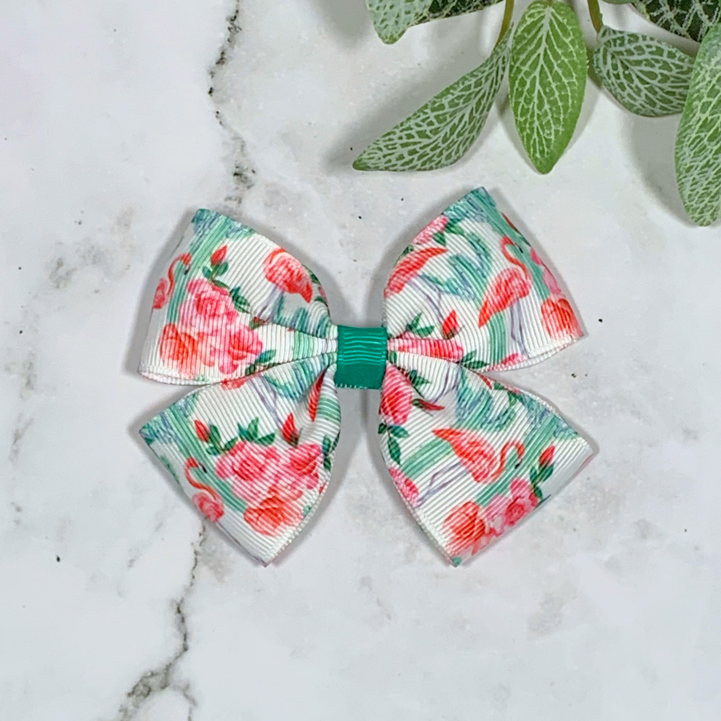 Flamingo Medium Bow Hair Clip