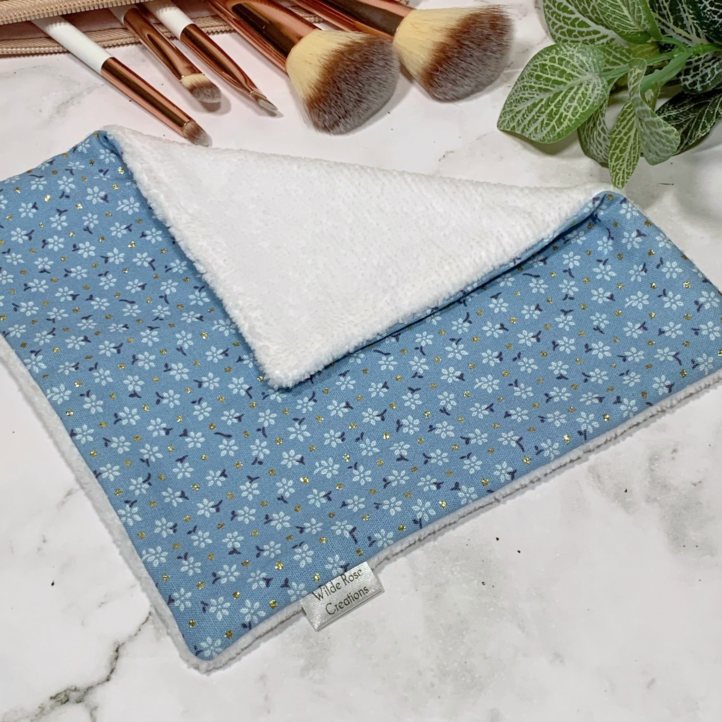 French Blue Floral Face Washer