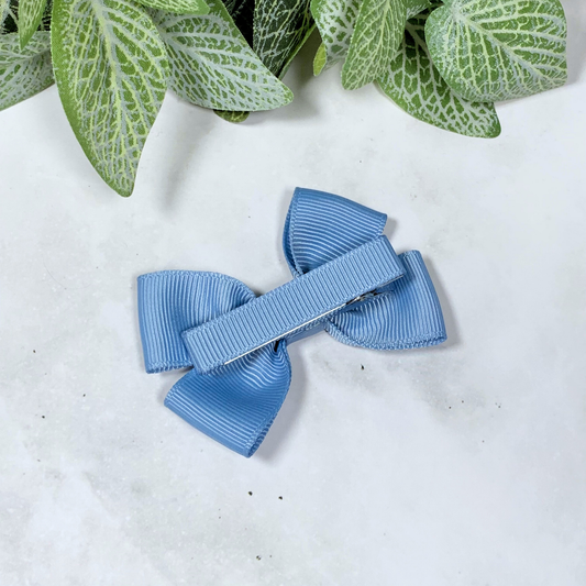 French Blue Small Bow Hair Clip