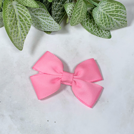 Geranium Pink Small Bow Hair Clip