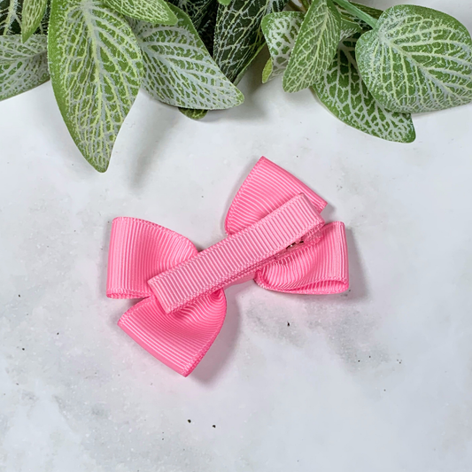 Geranium Pink Small Bow Hair Clip