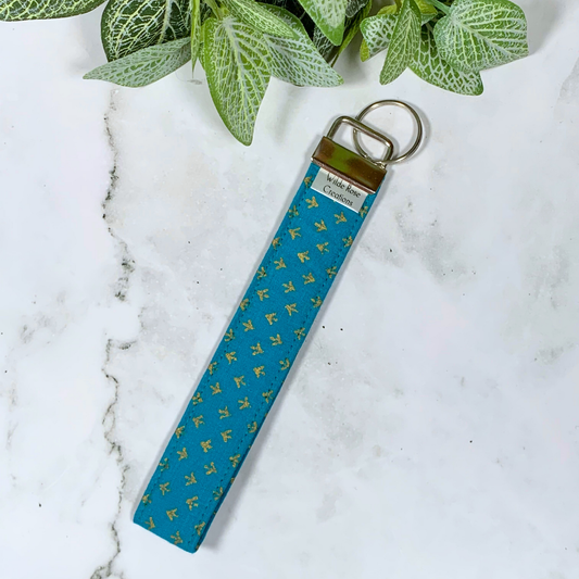 Gold Foil on Teal Wristlet