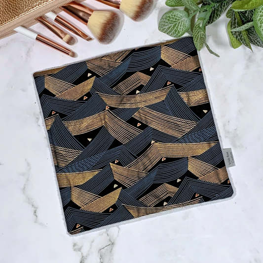 Grey & Gold Stripe Face Washer