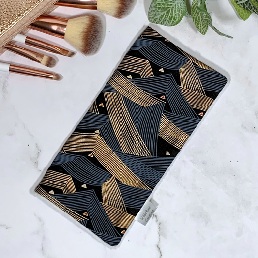 Grey & Gold Stripe Face Washer