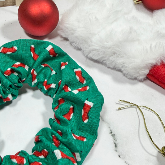 Green Stockings Regular Scrunchie