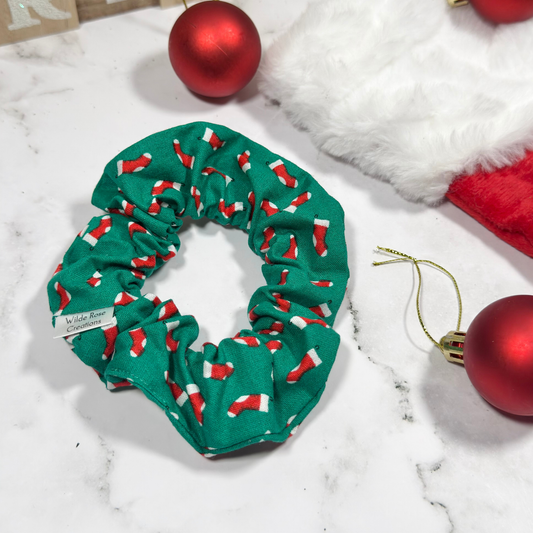 Green Stockings Regular Scrunchie