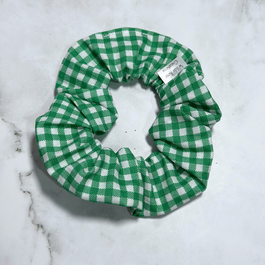 Green Gingham Regular Scrunchie