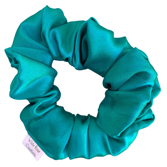 Green Satin Scrunchie