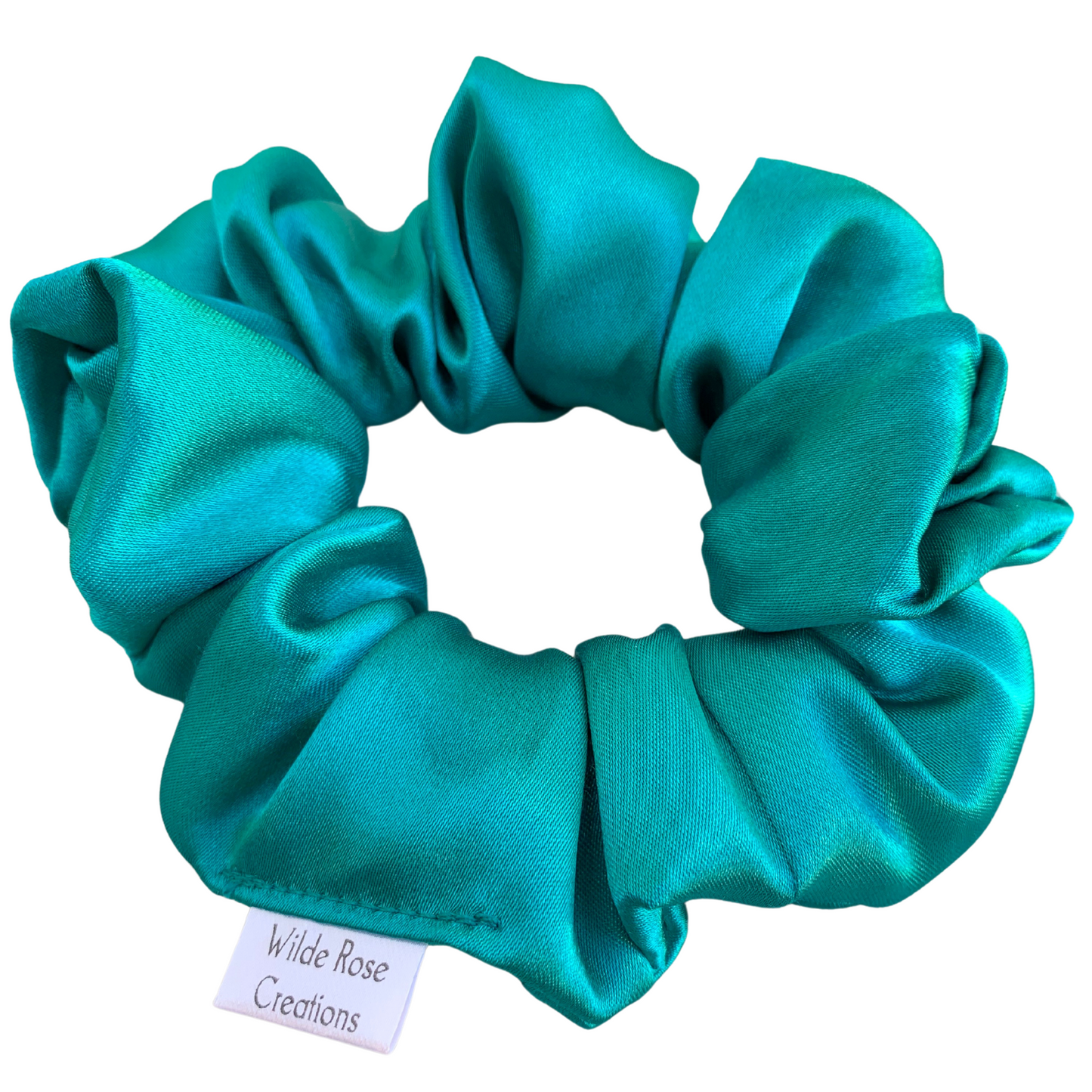 Green Satin Scrunchie