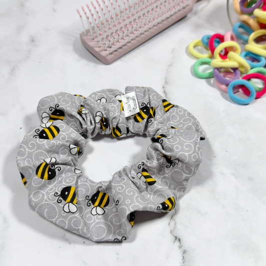 Grey Bees Regular Scrunchie