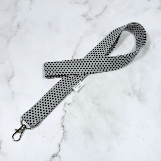 Grey & Black Dots Lanyard