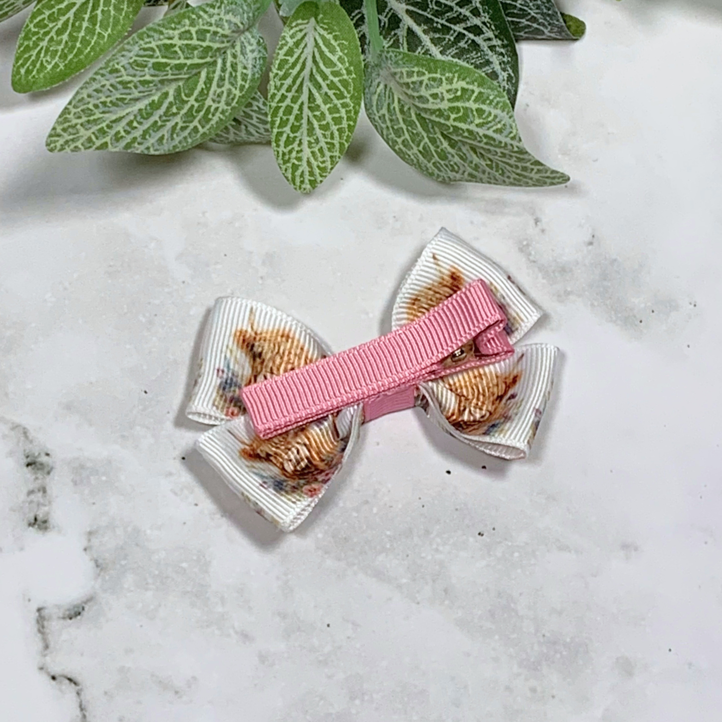 Highland Cows Small Bow Hair Clip