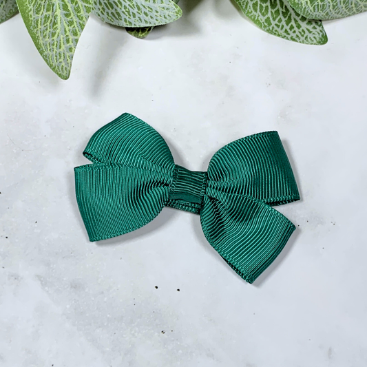 Hunter Green Small Bow Hair Clip