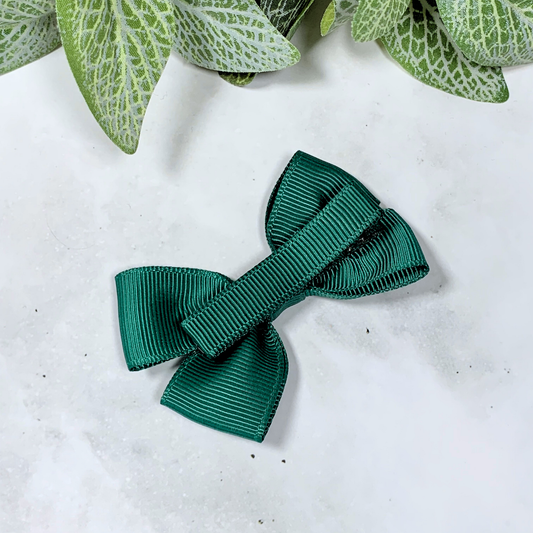 Hunter Green Small Bow Hair Clip