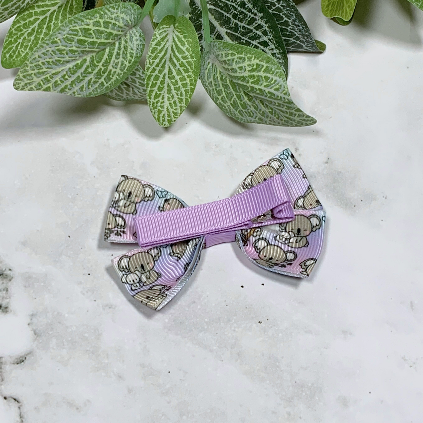 Koala Small Bow Hair Clip