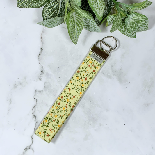 Lemon Floral Wristlet