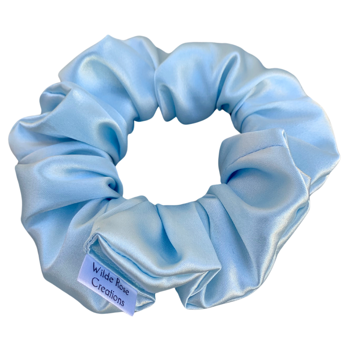 Light Blue Satin Scrunchie