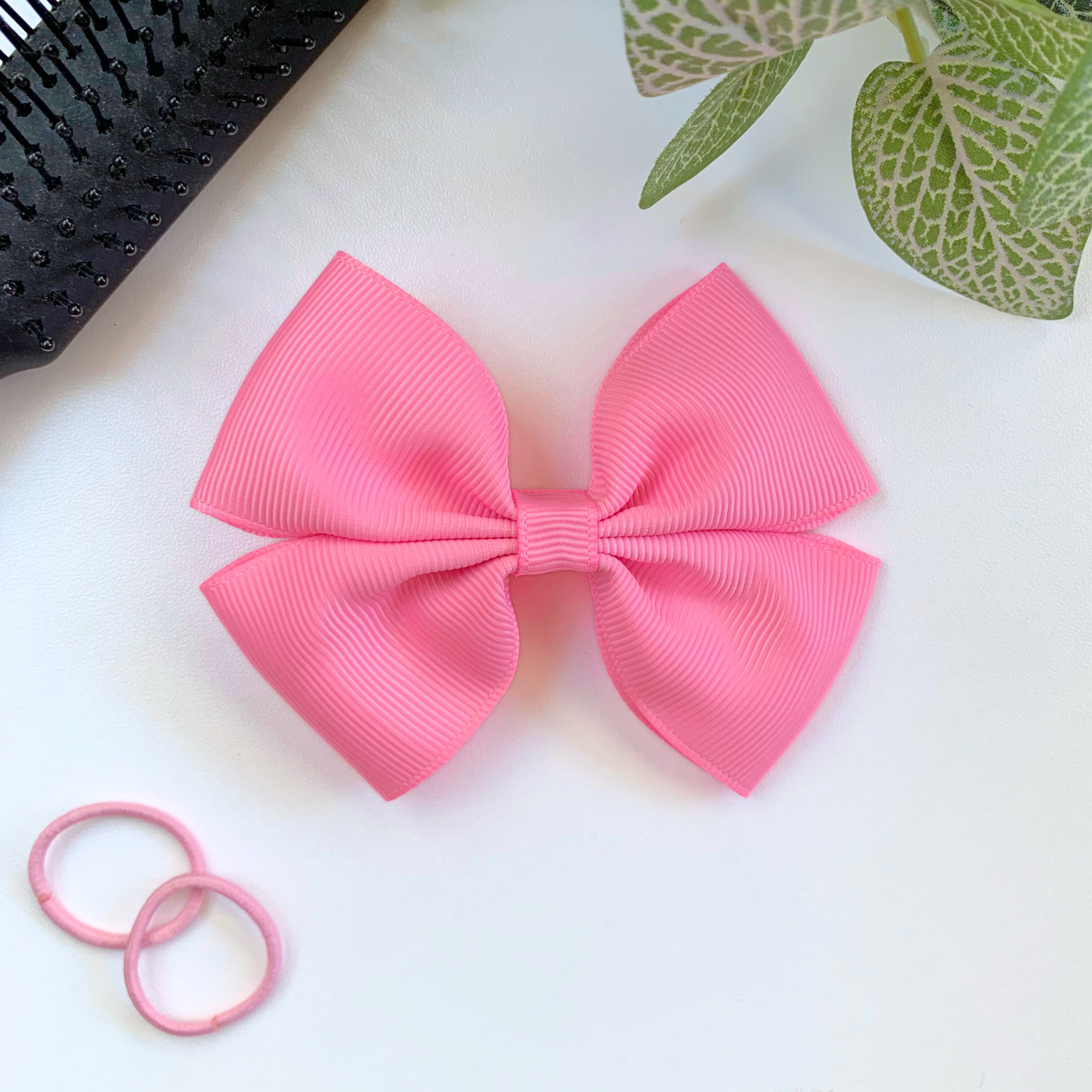 Geranium Pink Medium Double Bow Hair Clip