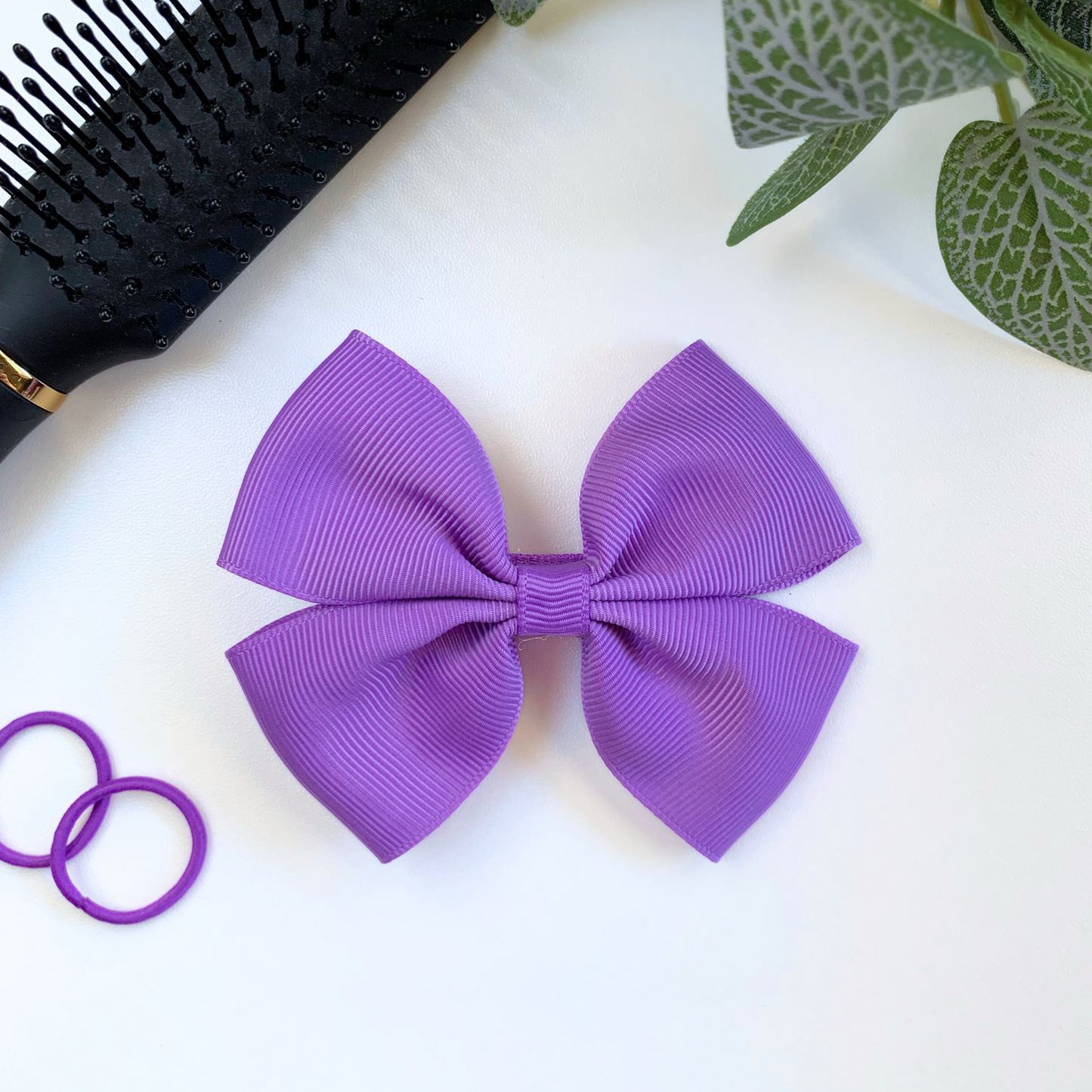 Grape Medium Double Bow Hair Clip