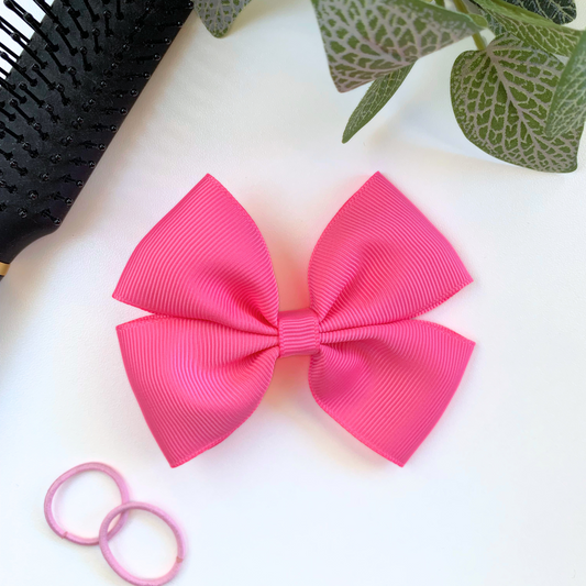 Hot Pink Medium Double Bow Hair Clip