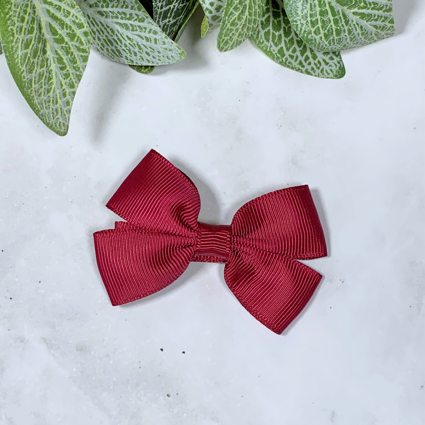 Maroon Small Bow Hair Clip