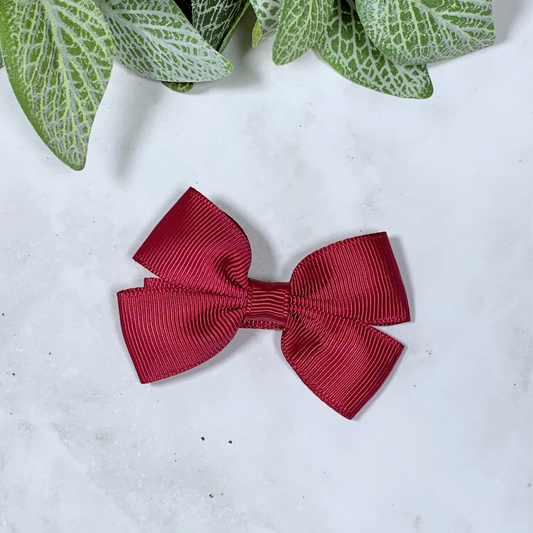 Maroon Small Bow Hair Clip