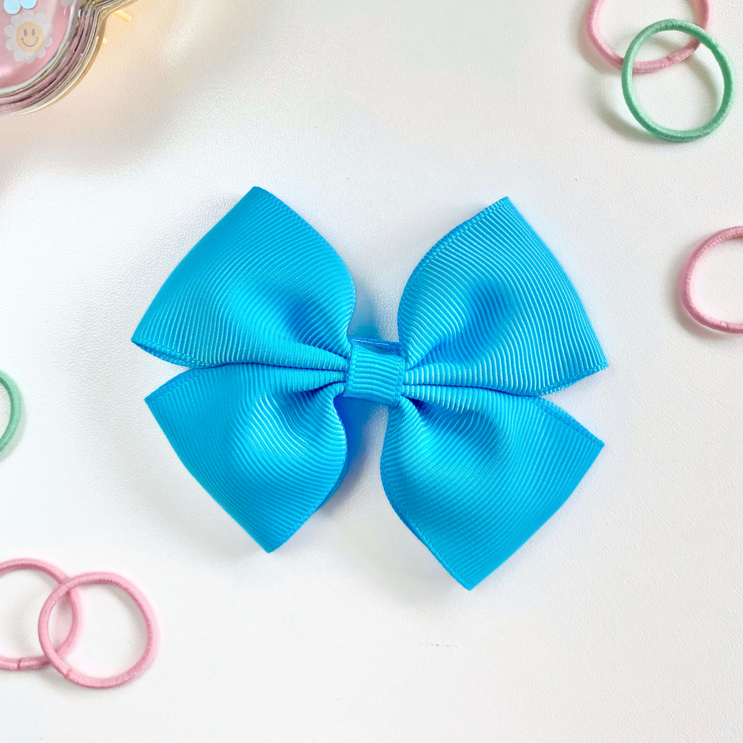 Island Blue Medium Double Bow Hair Clip