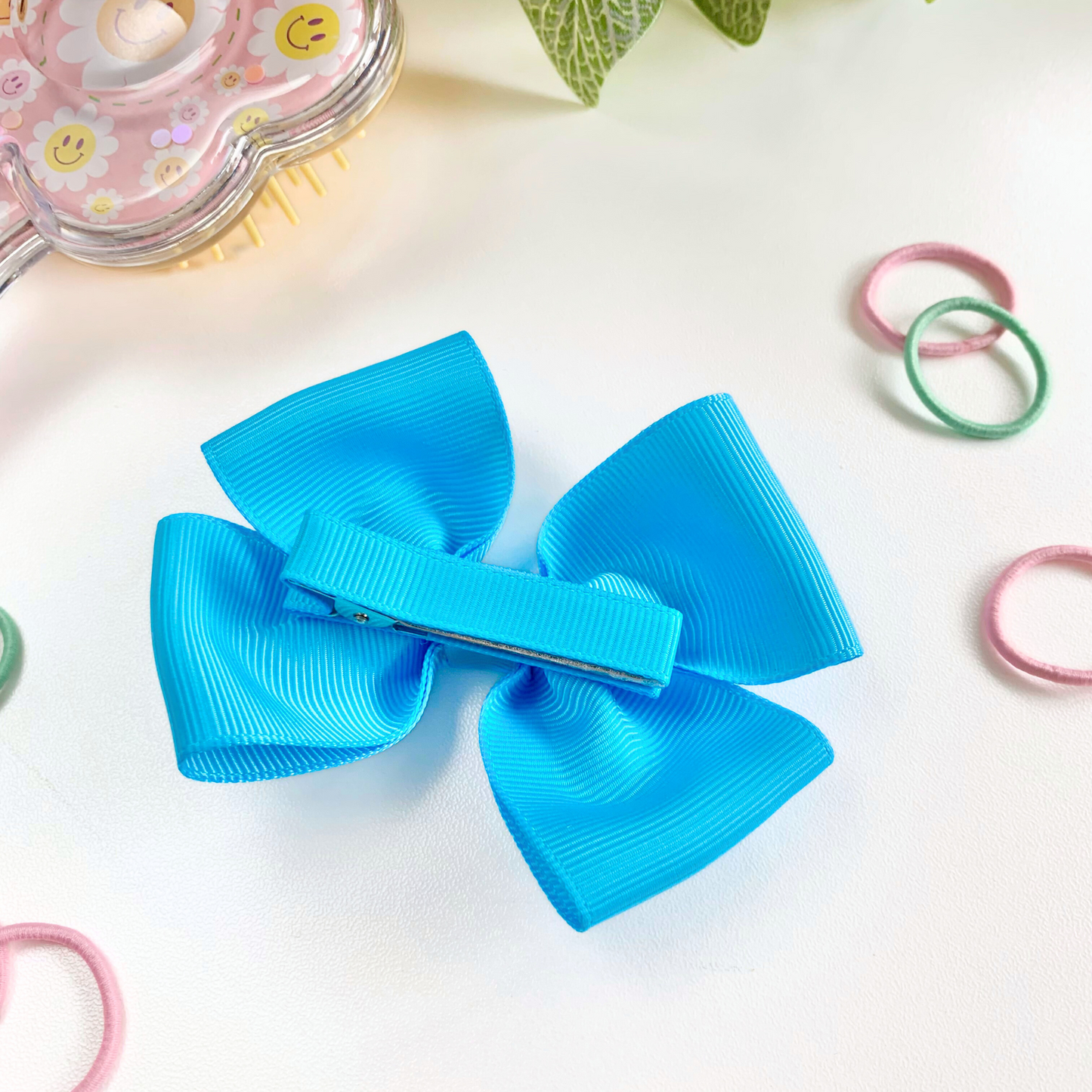 Island Blue Medium Double Bow Hair Clip