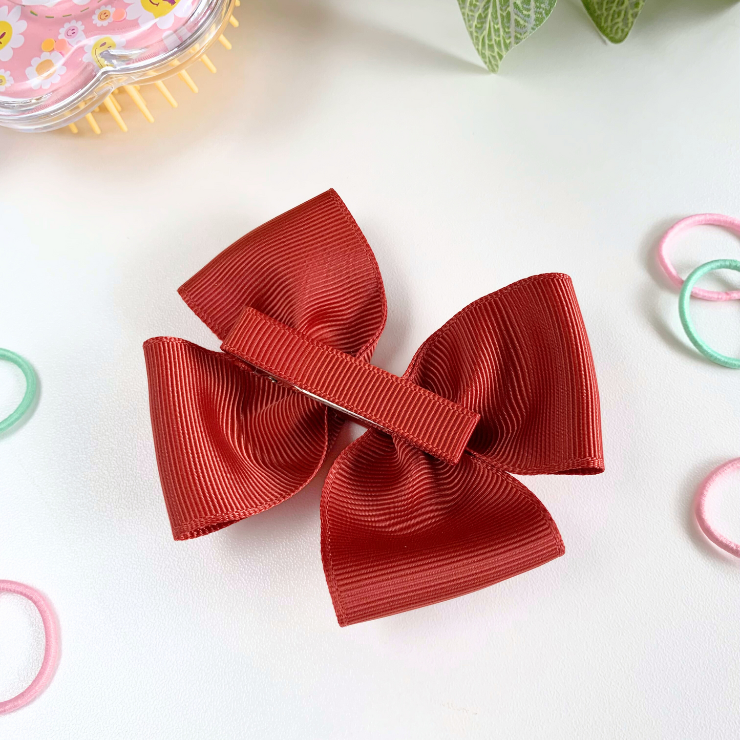 Rust Medium Double Bow Hair Clip