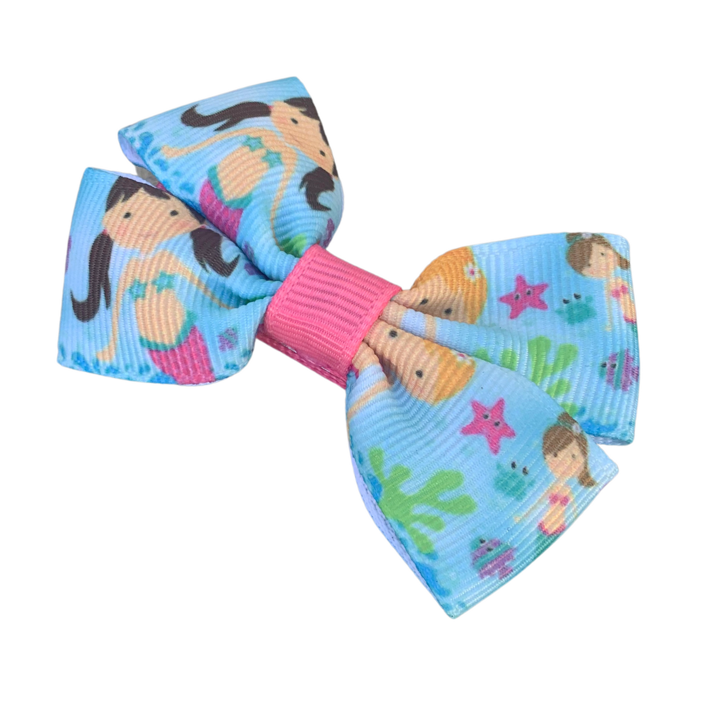 Mermaid Print Double Bow Hair Clip