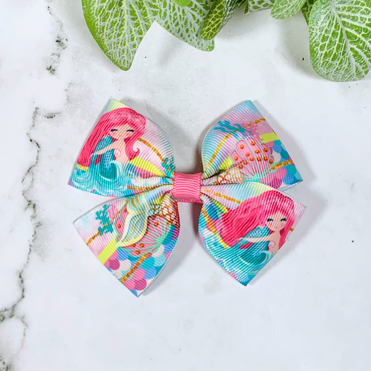 Mermaid Medium Bow Hair Clip
