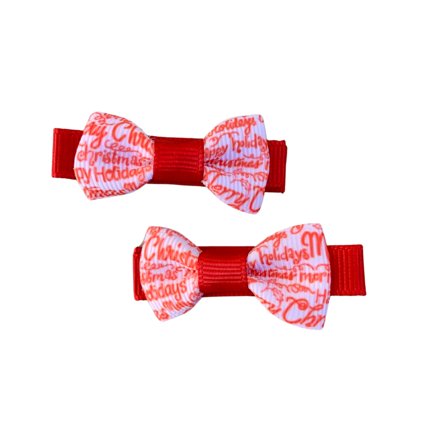 Merry Christmas Mini Bow Hair Clips