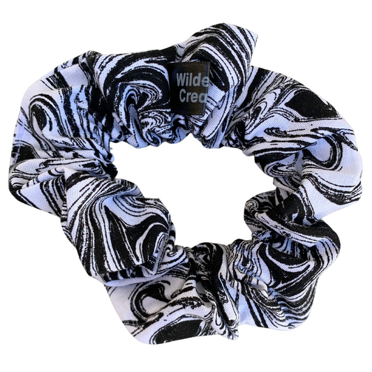 Monochrome Marble Scrunchie