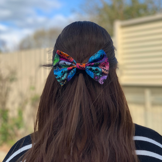 Multicoloured Halloween Pumpkins Bow Hair Clip