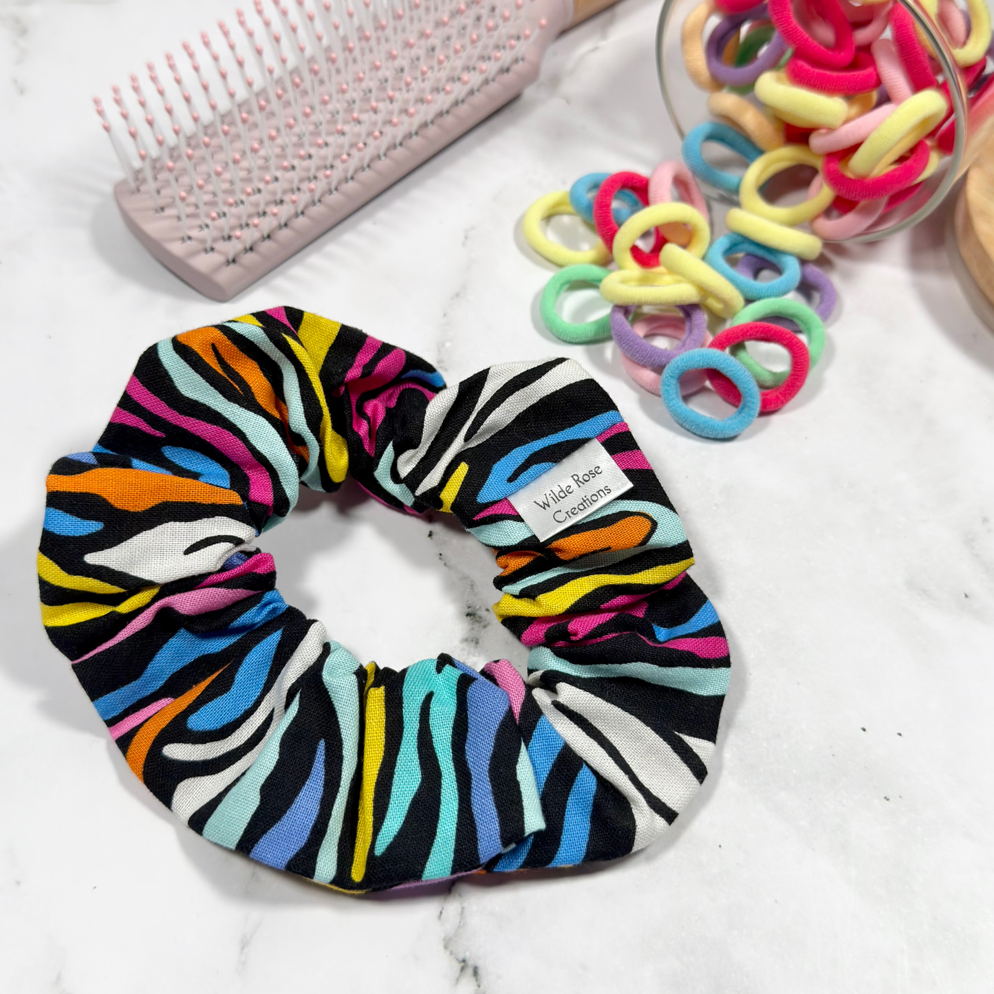 Multicoloured Zebra Print Regular Scrunchie