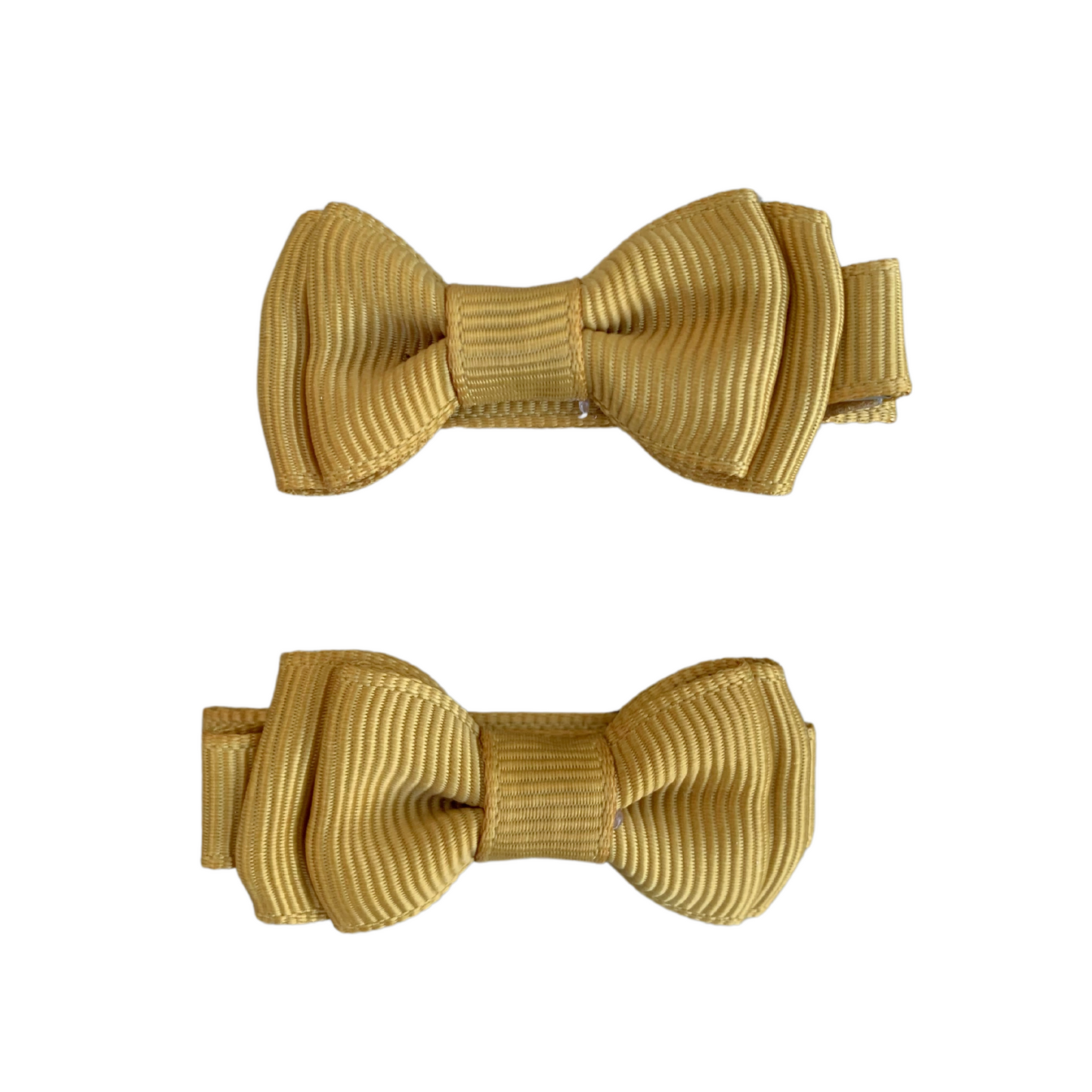 Mustard Mini Layered Bow Hair Clips - 2pk