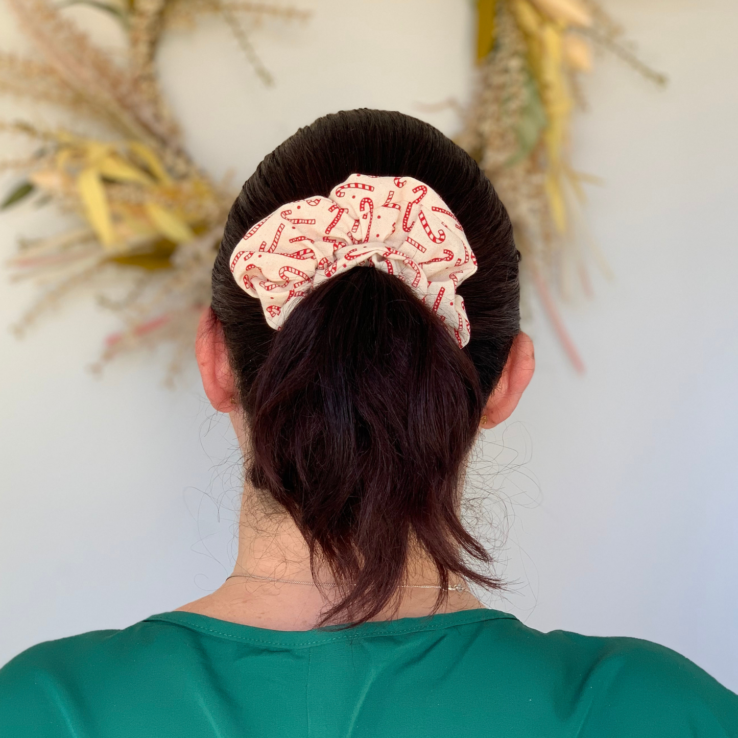 Natural Candy Cane Regular Scrunchie