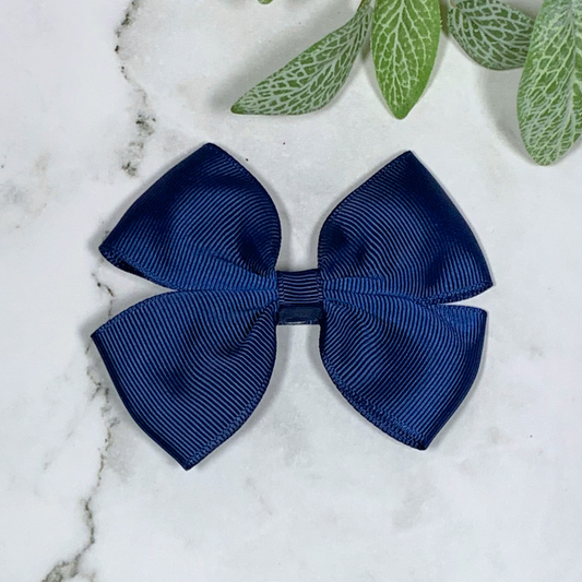 Navy Medium Bow Hair Clip