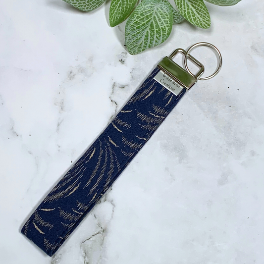 Navy Print Wristlet