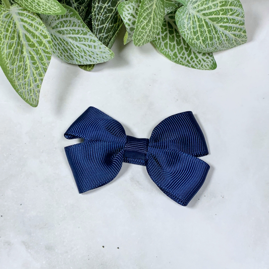 Navy Small Bow Hair Clip