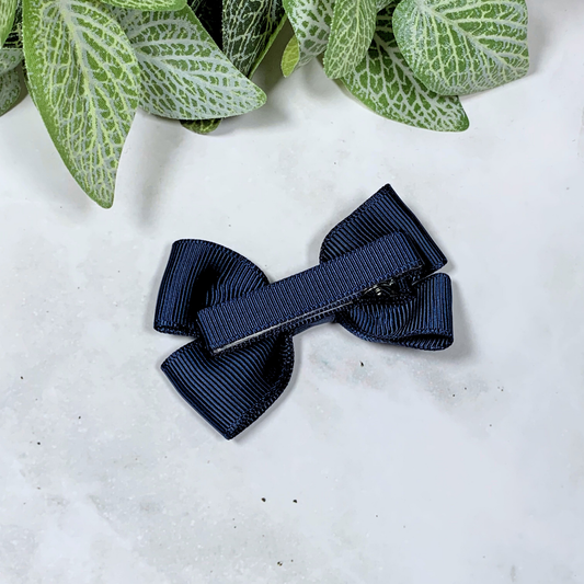 Navy Small Bow Hair Clip