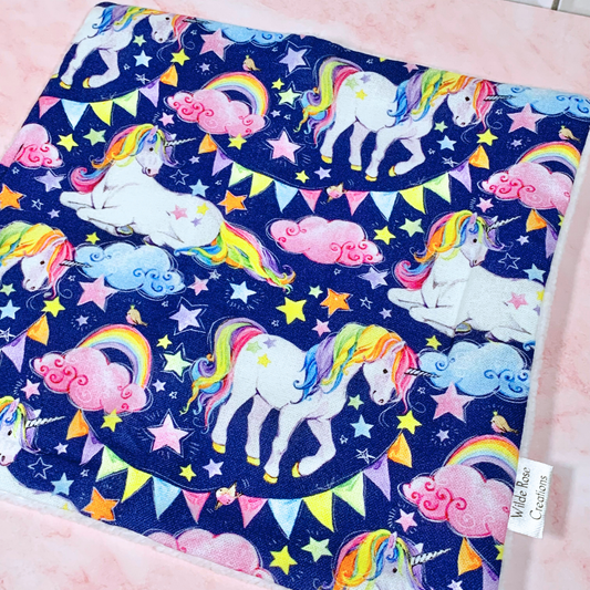 Navy Unicorn Face Washer