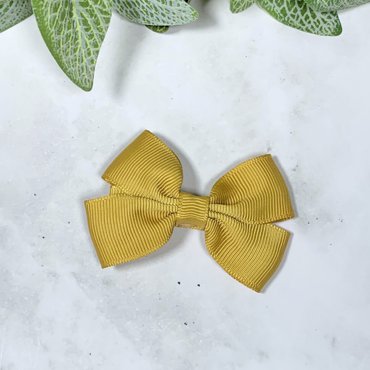 Old Gold Small Bow Hair Clip