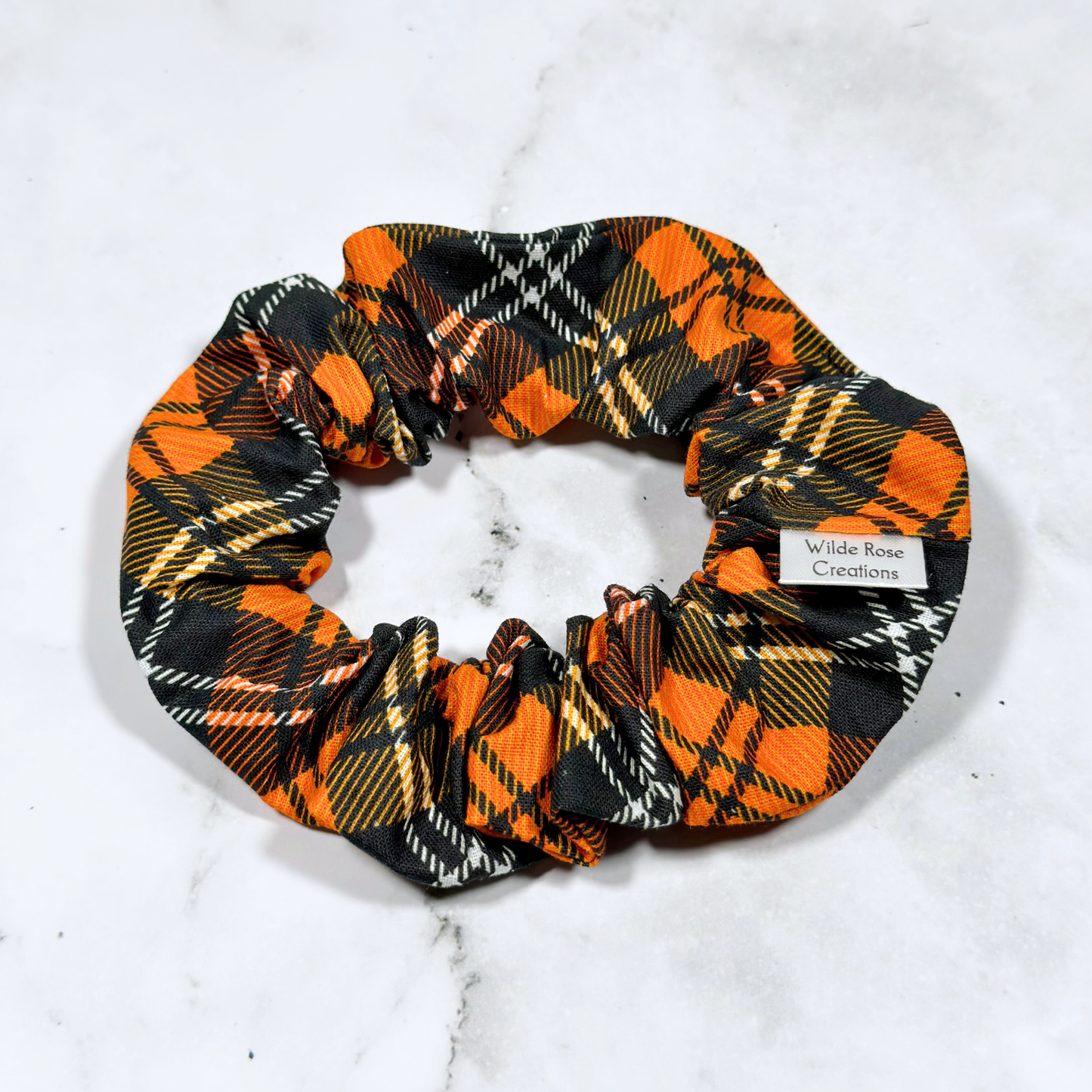 Orange Plaid Regular Scrunchie