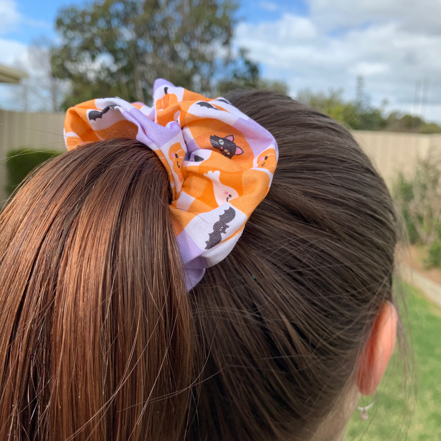 Halloween Check Motifs Scrunchie