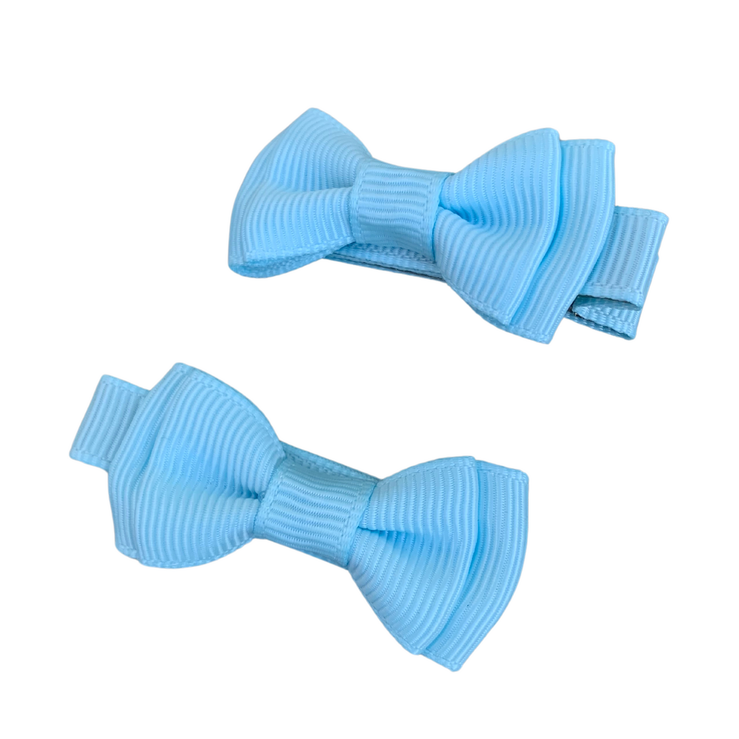 Pastel Blue Mini Layered Bow Hair Clips - 2pk