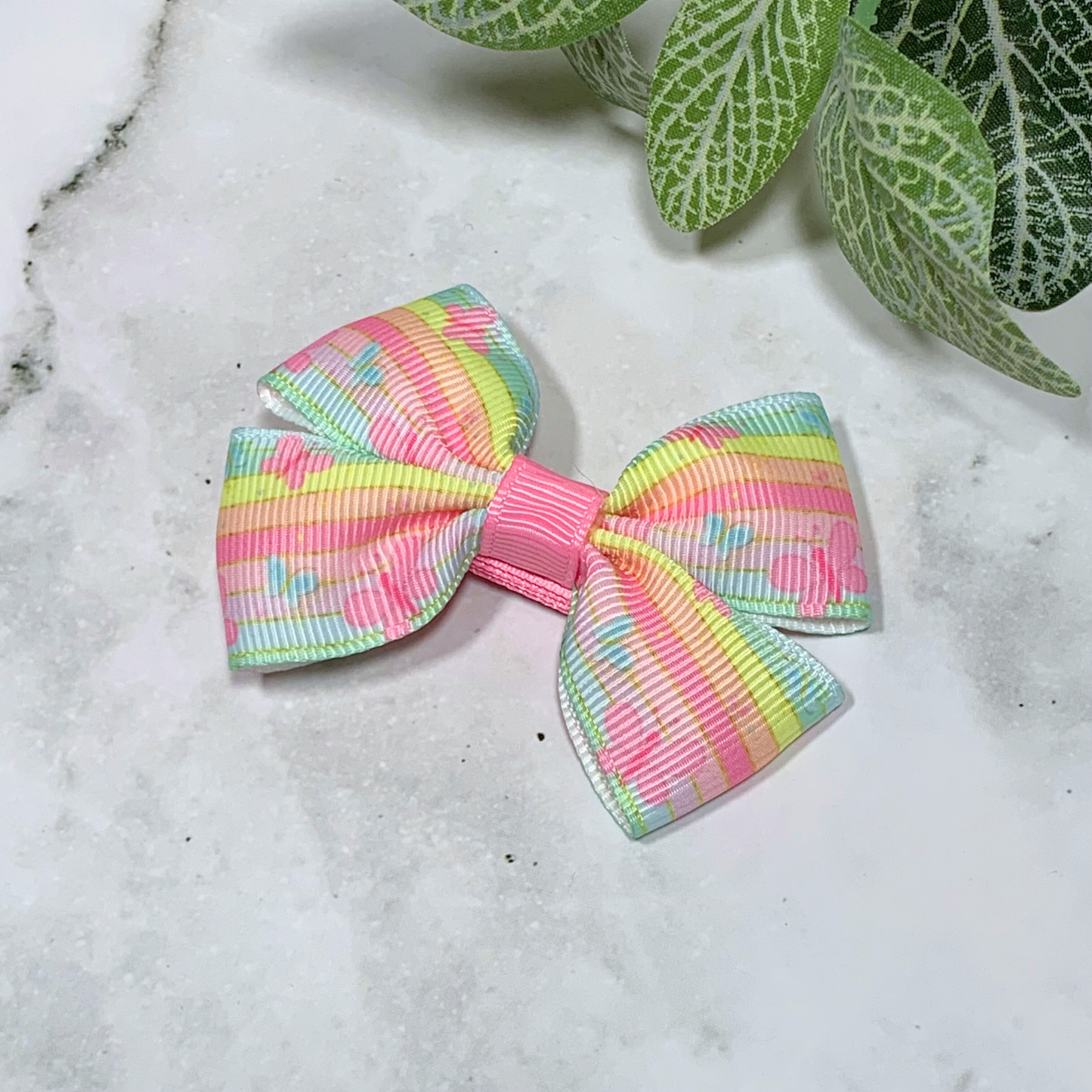 Pastel Butterflies Small Bow Hair Clip