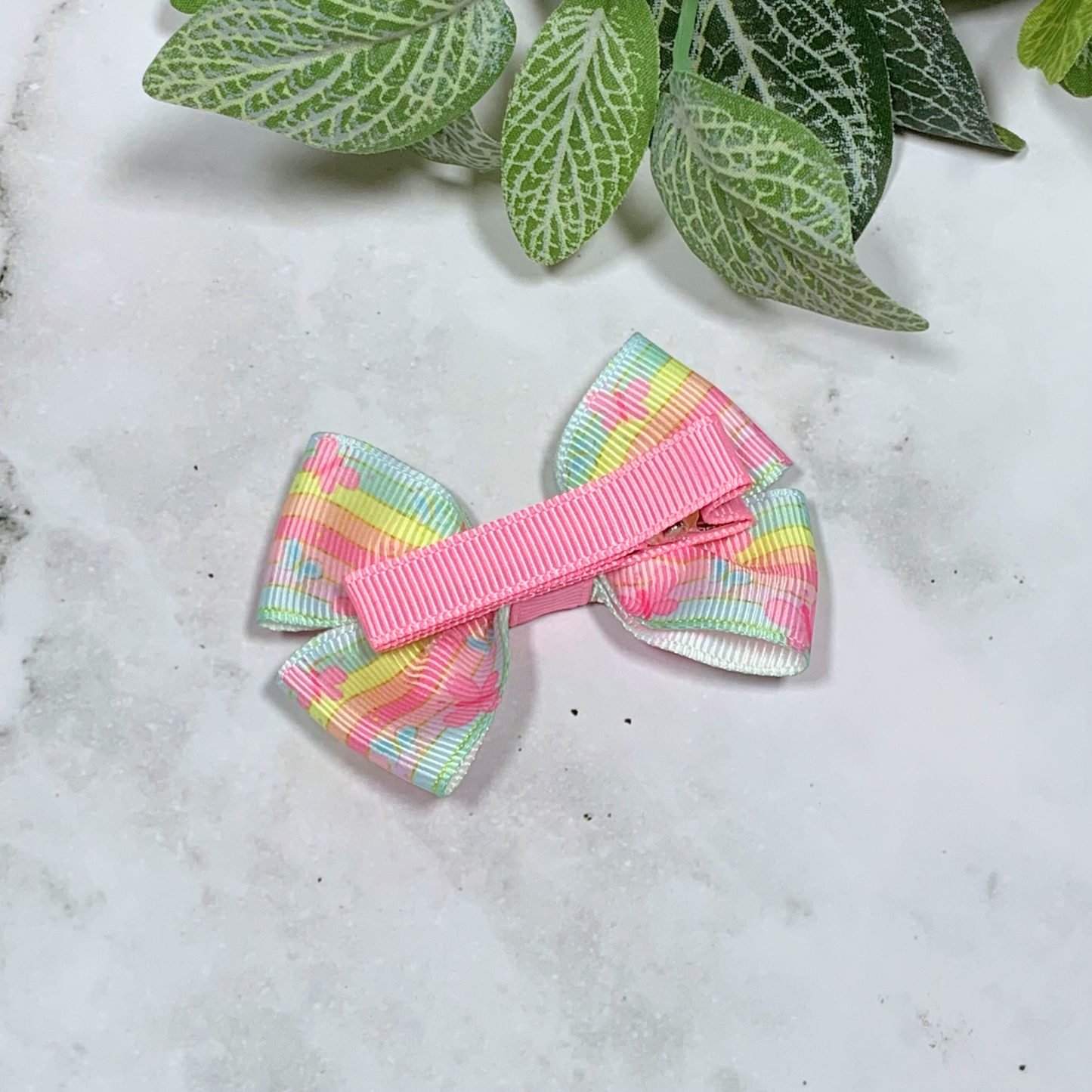 Pastel Butterflies Small Bow Hair Clip