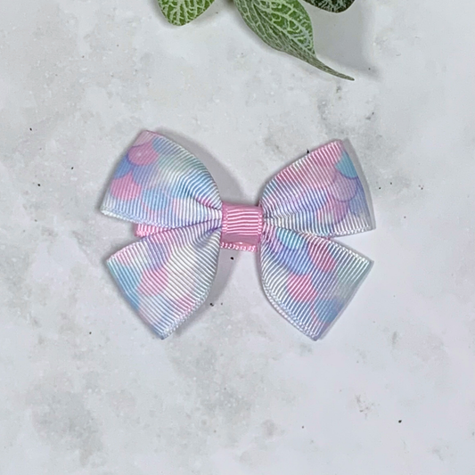Pastel Mermaid Scales Small Bow Hair Clip